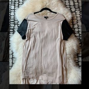 Wilfred Leather Sleeved T-shirt